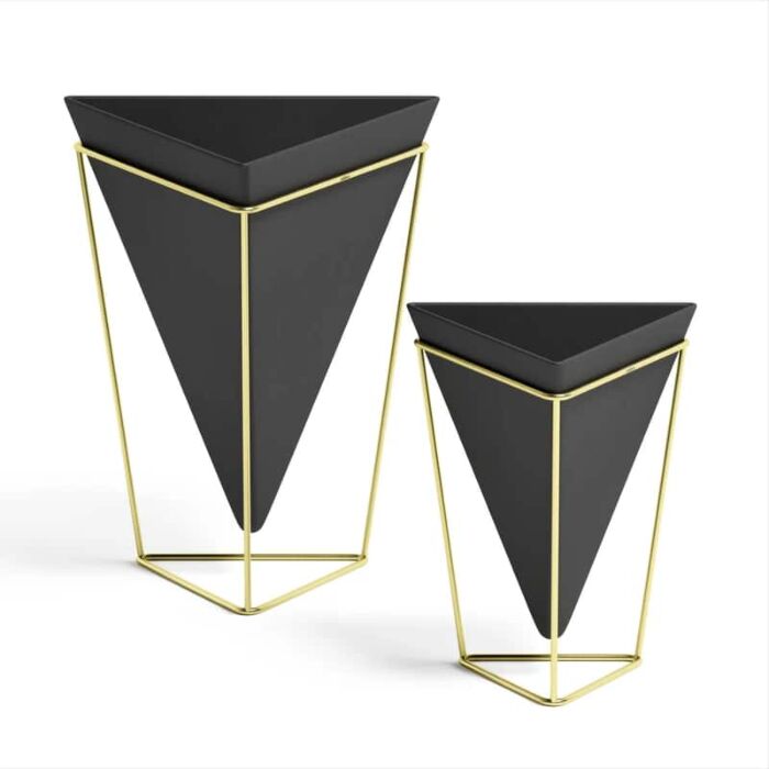 Umbra - Trigg Table Top Vessel Set - Black/Brass